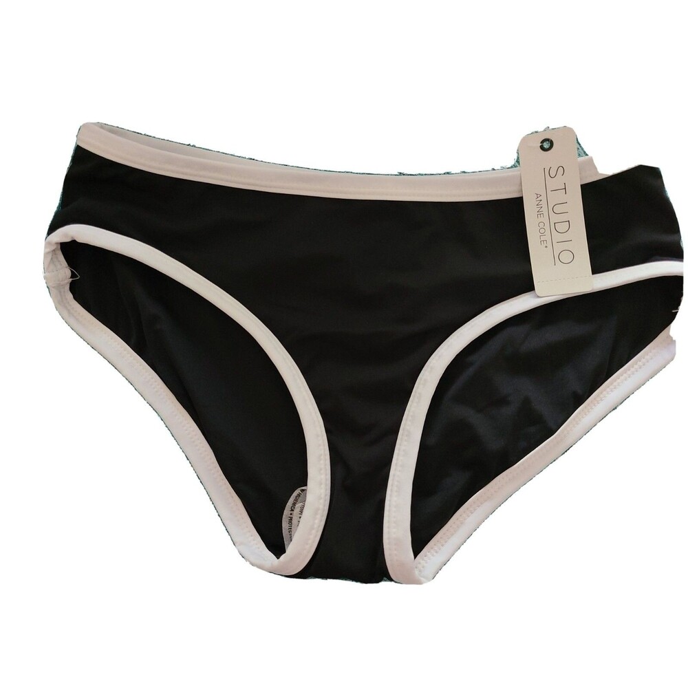 Anne Cole BLACK Swim Bottom hipster, US S NWT $54